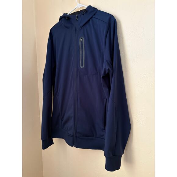 Mondetta Outdoor Project Men's Jacket Size L Navy Softshell Hooded Windbreaker - Picture 3 of 6